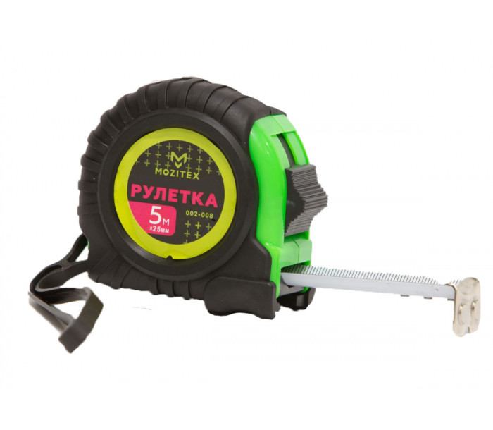 Рулетка прорезиненная с магнитом 5 м×25 мм