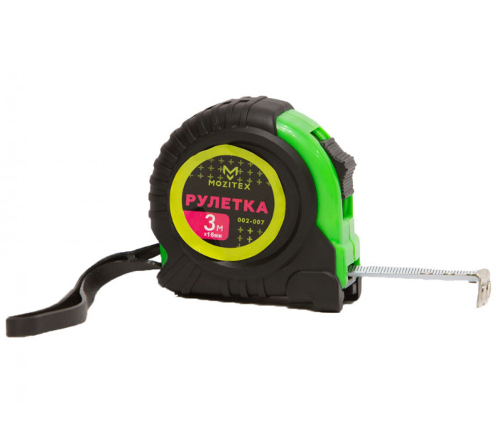 Рулетка прорезиненная с магнитом 3 м×16 мм