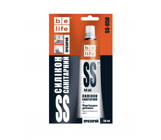 Санитарный силиконовый герметик (Прозрачный S-050), 50 мл