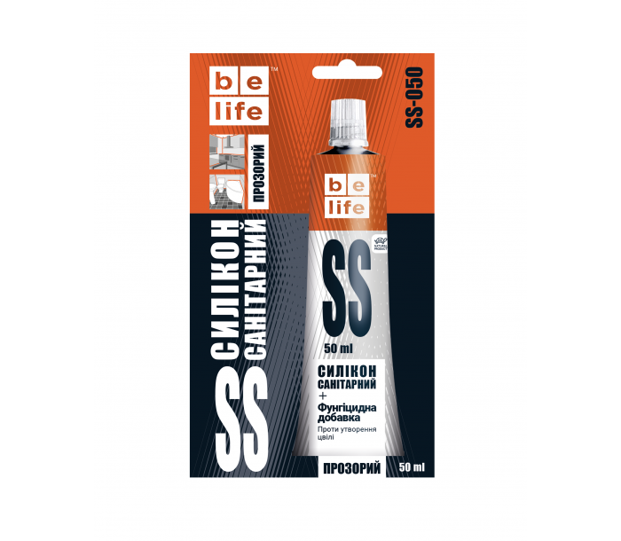Санитарный силиконовый герметик (Прозрачный S-050), 50 мл