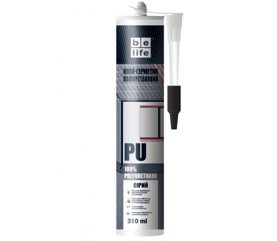 Полиуретановый клей-герметик BeLife SPU-312 (Серый), 310 мл