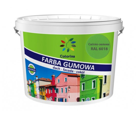 Фарба гумова для дахів "Colorina" 1,2 кг. (RAL 6018 світло-зелена)