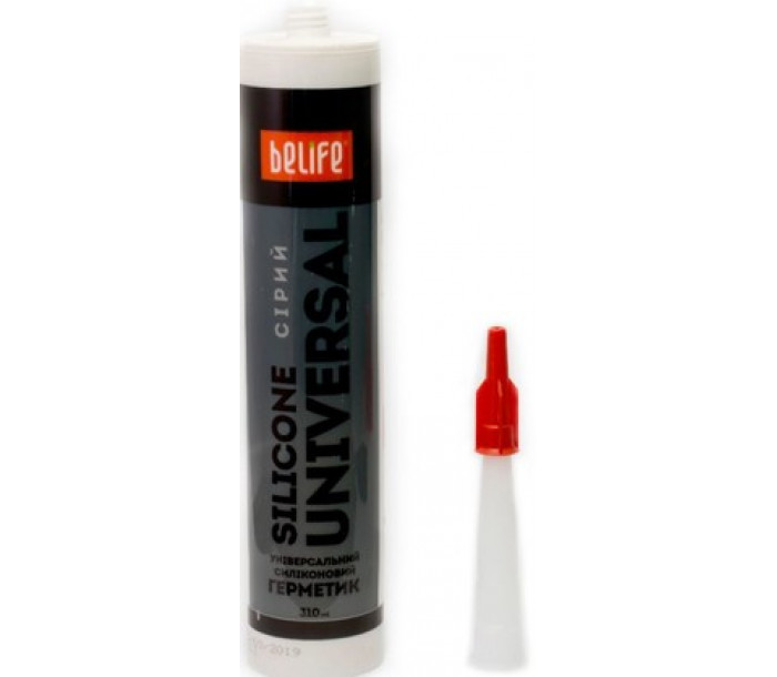 Универсальный силиконовый герметик (Серый SU-312), 310 мл
