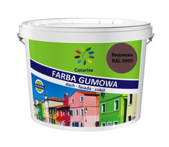 Краска резиновая для крыш "Colorina" 3,6 кг. (RAL 3005 вишневая)