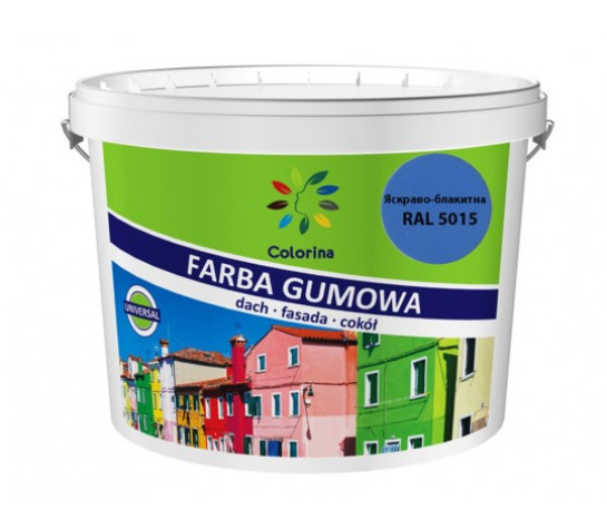 Краска резиновая для крыш "Colorina" 1,2 кг. (RAL 5015 ярко-голубая)