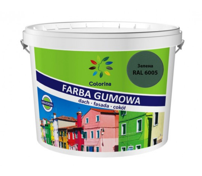 Краска резиновая для крыш "Colorina" 1,2 кг. (RAL 6005 зеленая)